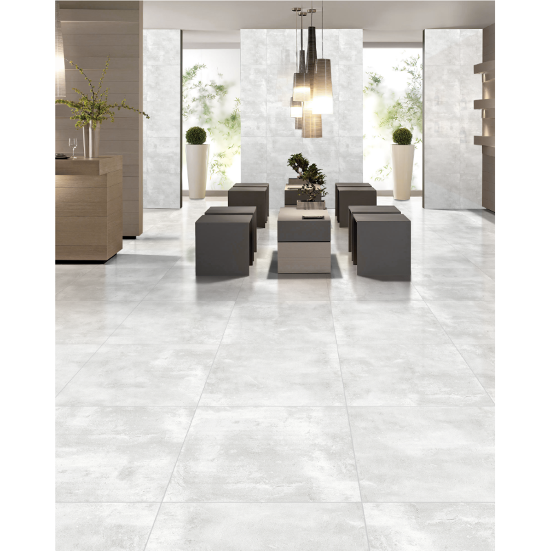 MATTE TILE FOR WALLS, FLOOR, FACADE MILANO LIGHT GREY 60X60 CM LE-2493