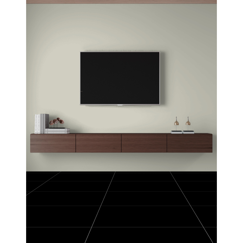 MATTE TILE FOR WALLS, FLOOR, FACADE PIANO BLACK 60X60 CM TS-2657