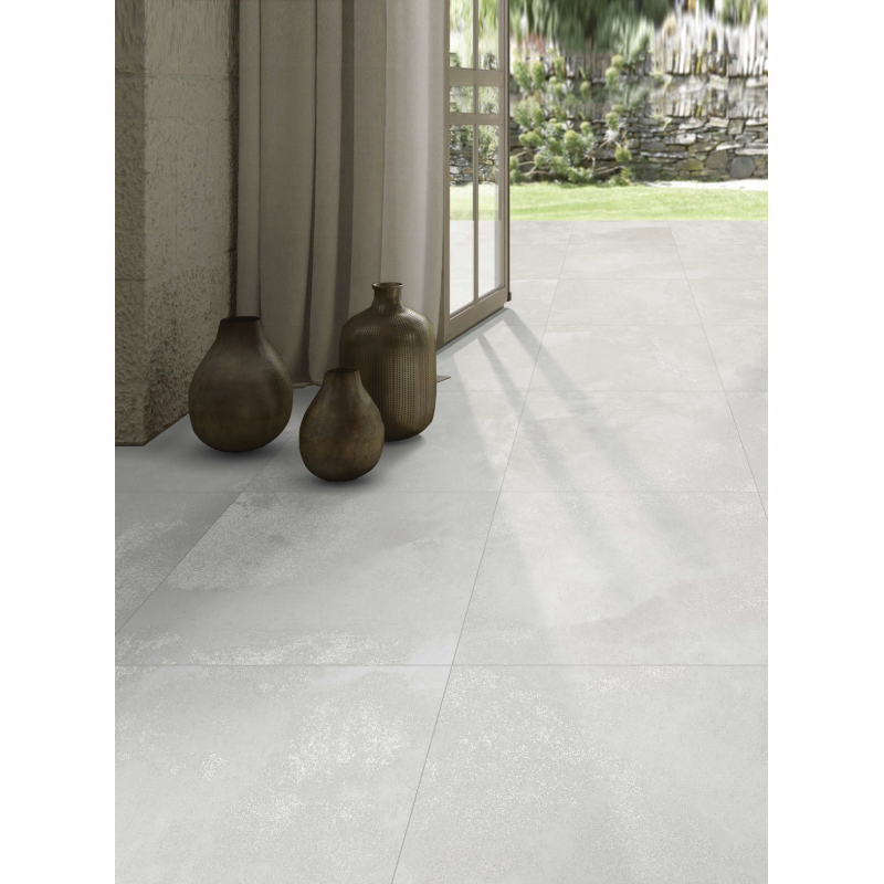 MATTE TILE FOR WALLS, FLOOR, FACADE CEMENTO ELEGANTE BIANCO / CARVING 60X60CM DG-2806