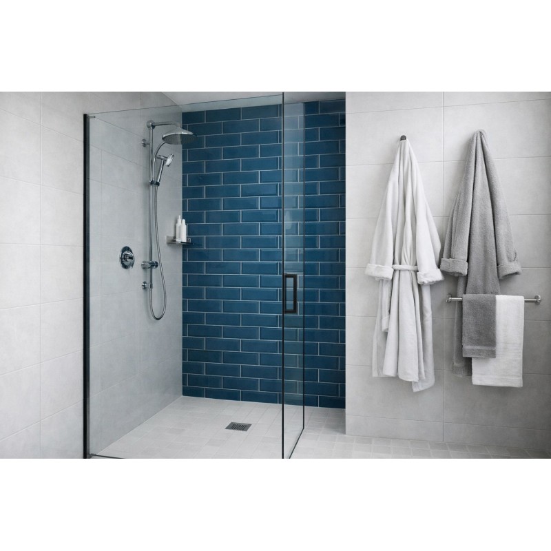 Ceramic wall tile Golden Tile Metrotiles,blue, 100x200