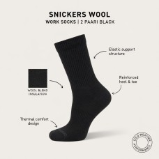 TÖÖSOKID SNICKERS WOOL 2 PAARI MUST 41/44