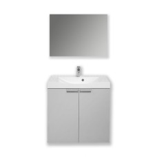 Bathroom Cabinet with Mirror Balteco Ocean 80 cm Light Grey