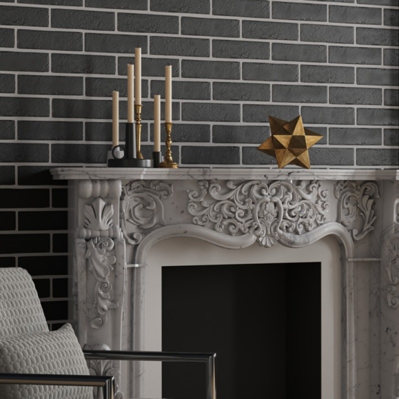 Decorative wall tile Golden Tile The Strand, black, 250x60.