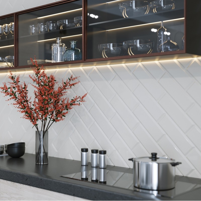 Wall tile Golden Tile The Wall,white, 100x300