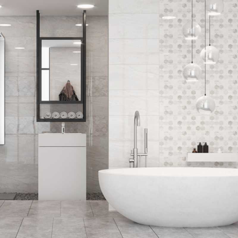 Wall tile Golden Tile Marmor Milano,Hexagonal,light gray, 300x600