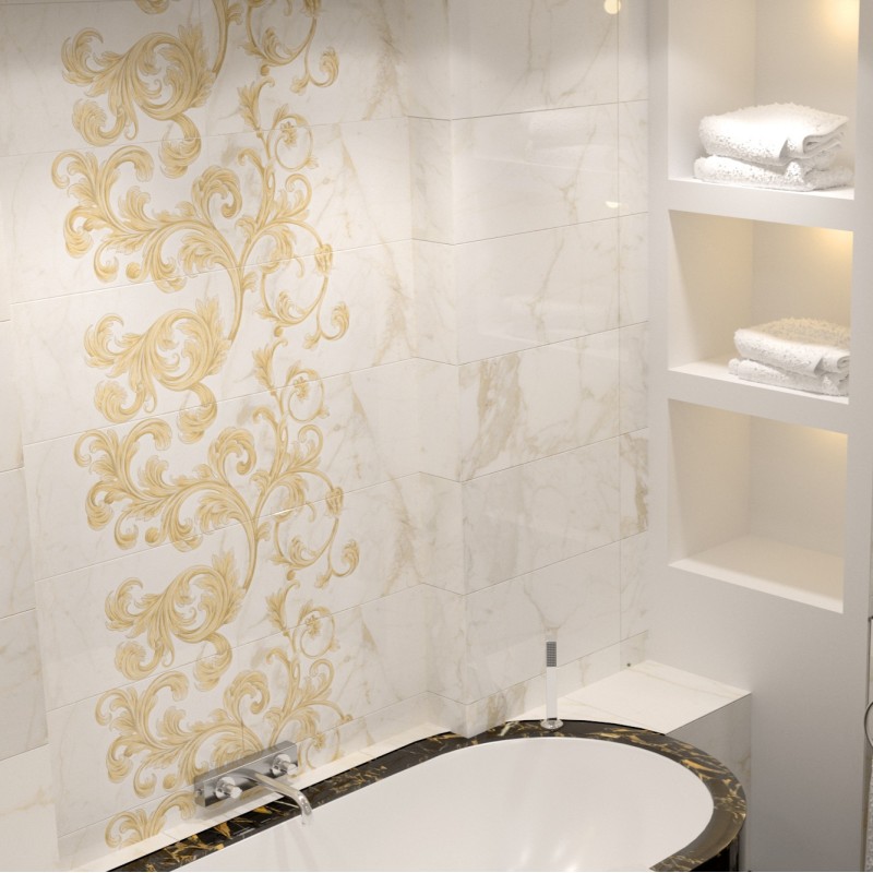 Wall tile Golden Tile Saint Laurent,white, 300x600