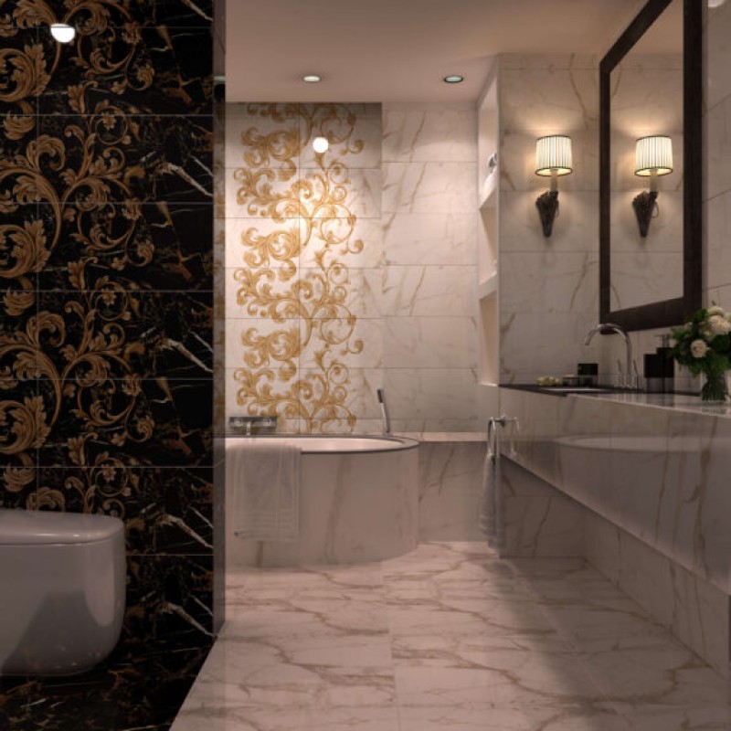 Decorative wall tile Golden Tile Saint Laurent,black, 300x600