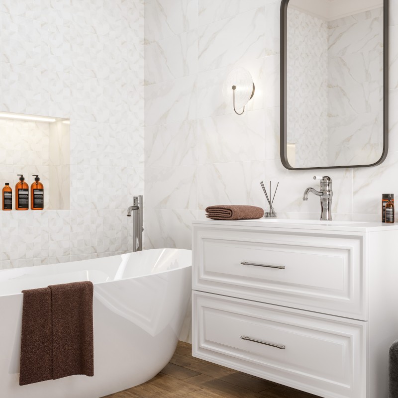 Wall tile Golden Tile Marmor Gold,white, 300x600
