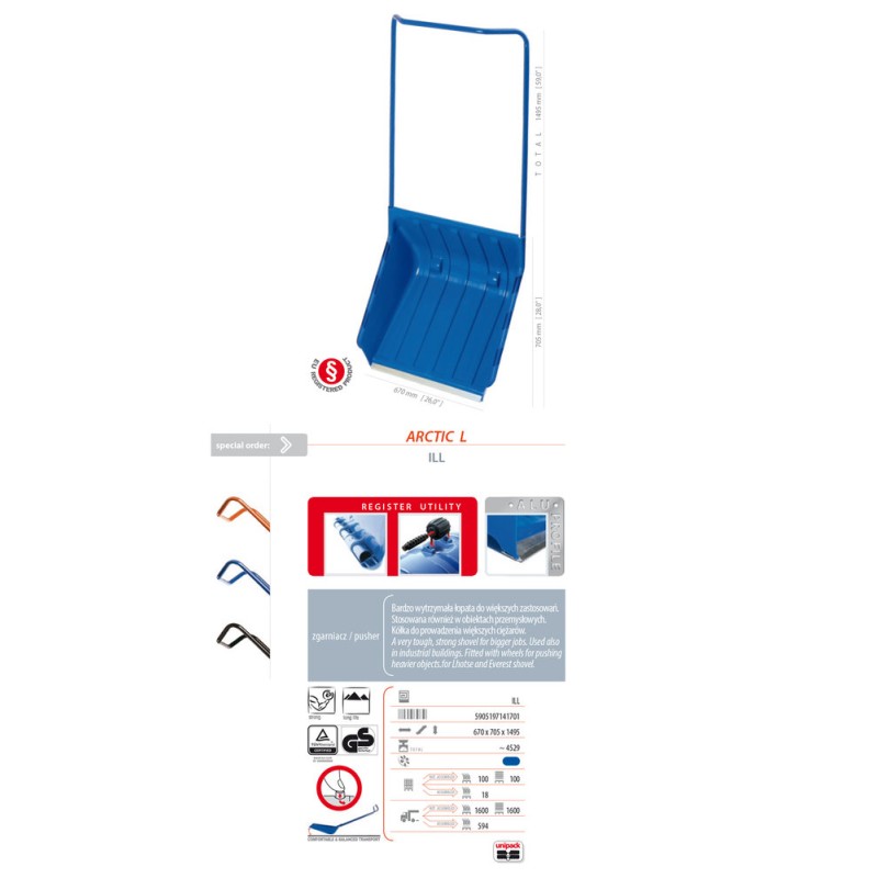 Double wide snow shovel  ARCTIC L 67CM