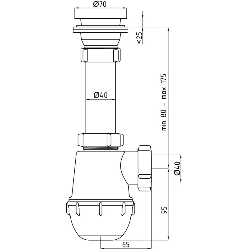 SINK TRAP  ANI A0100 KÖÖGIVAL.11/2X40MM