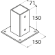 POST BASE PLATE  71X71X155
