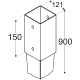 POST BASE SPIKE  121X121MM