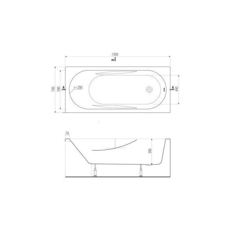 BATHTUB  CERSANIT MITO RED 150X70CM+ESIPANEEL