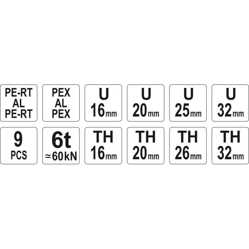 PEX-AL-PEX PRESSTANGID YATO U/TH-PROFIIL 16-32MM
