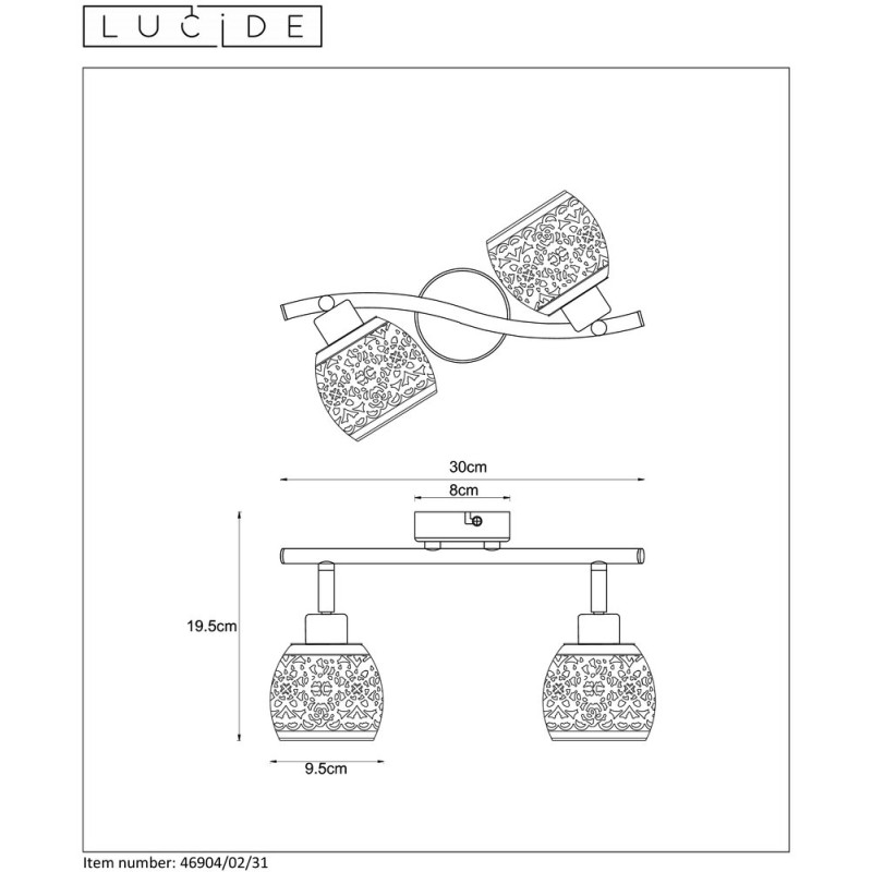 Ceiling light TAHAR 2X28W G9 White