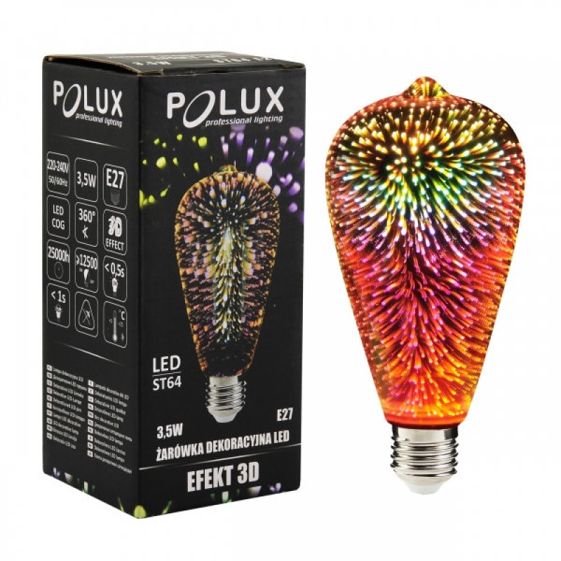 BULB  LED POLUX 3,5W E27 ST64 3D FILAMENT