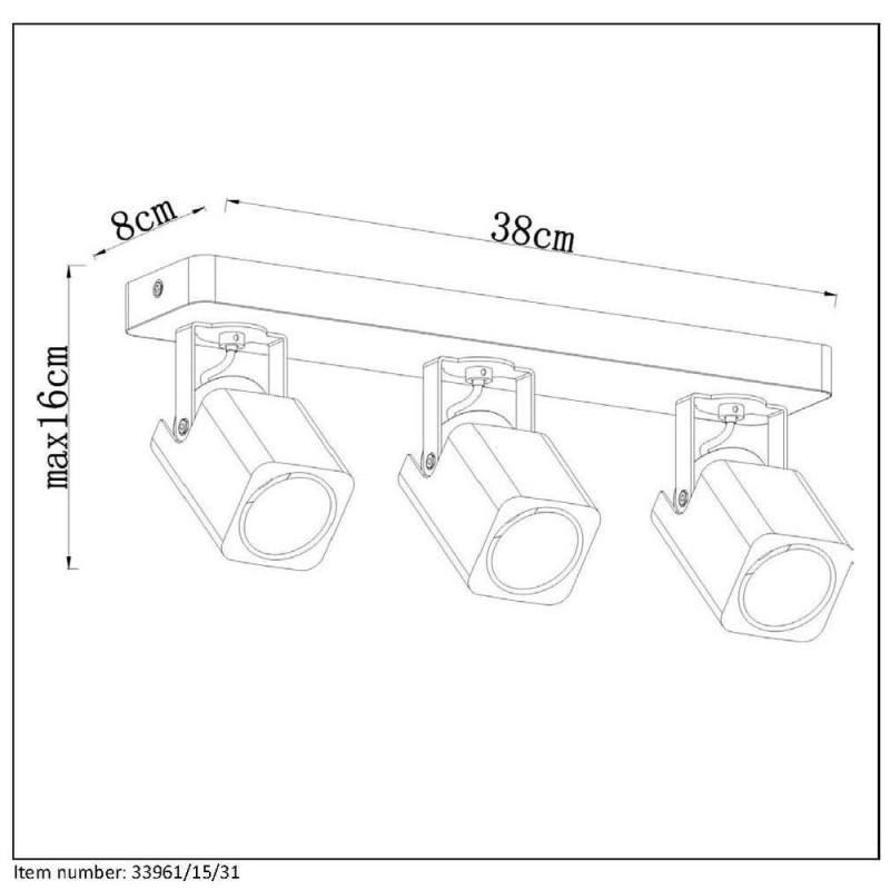 Kattovalaisin ROAX LED 3x5W GU10