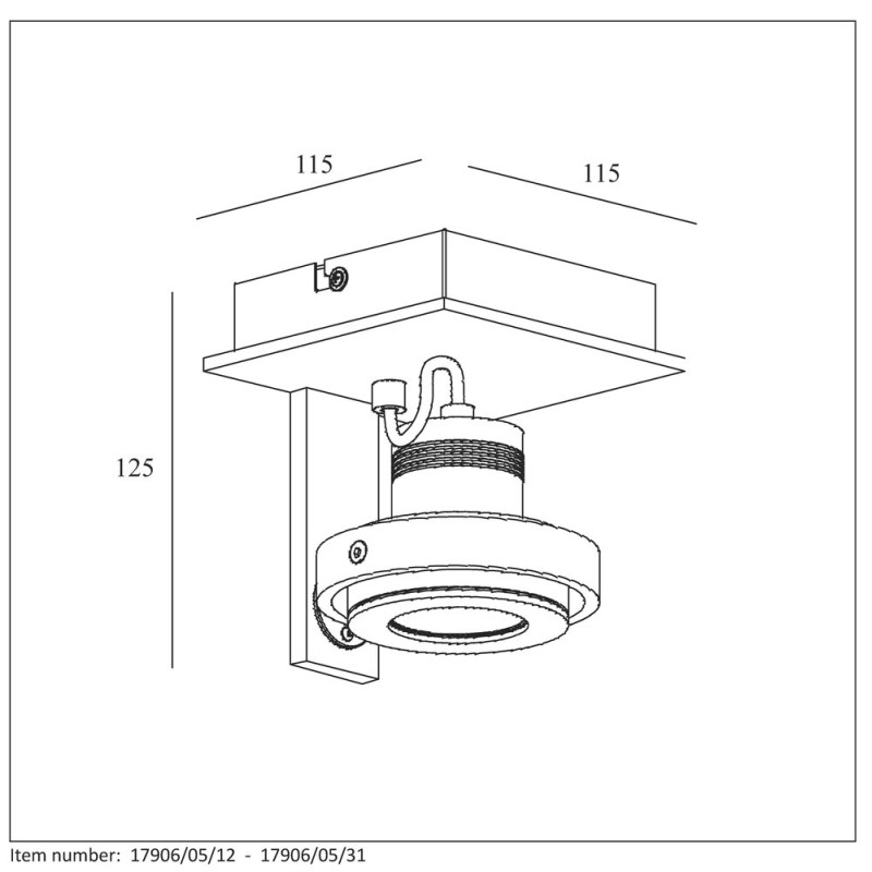 Ceiling light LANDA II LED 1x5W