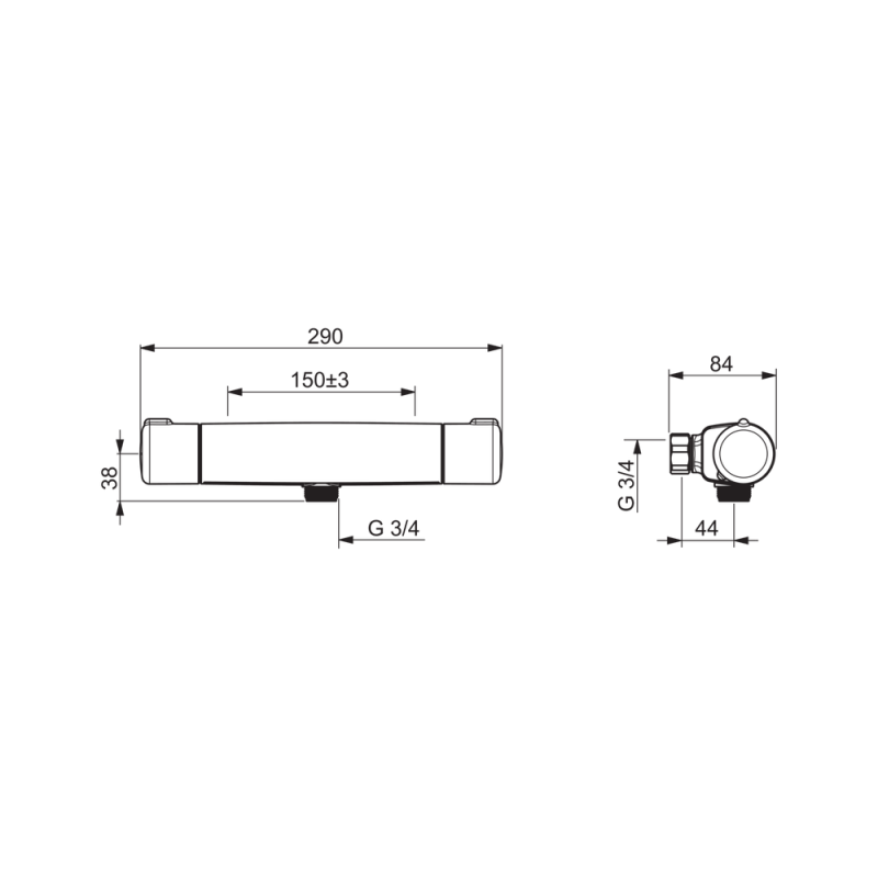  BATHROOM FAUCET ORAS 7461 G3/4 UUS NOVA TERMOST.