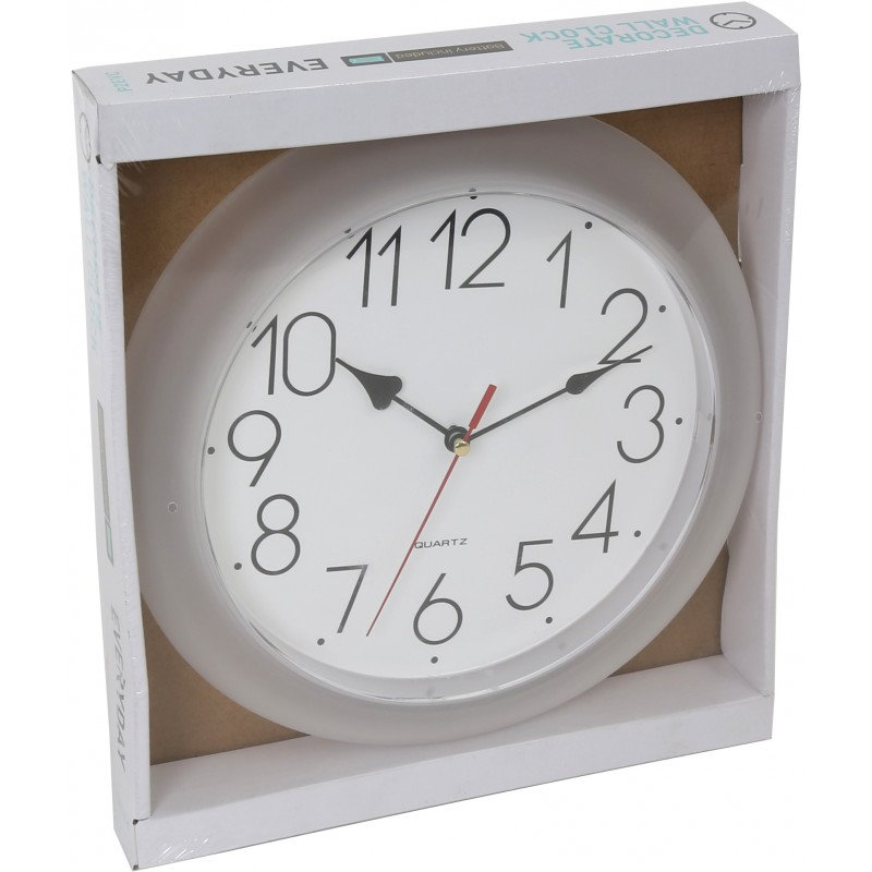  Wall Clock EVERYDAY 25cm White PLAST 1AA