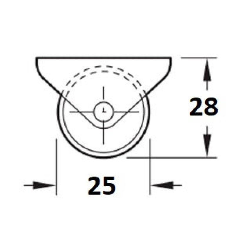 Kalustepyörä 25 mm