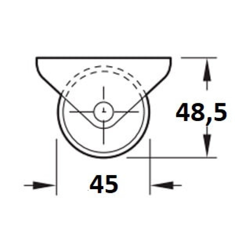 Kalustepyörä 45 mm