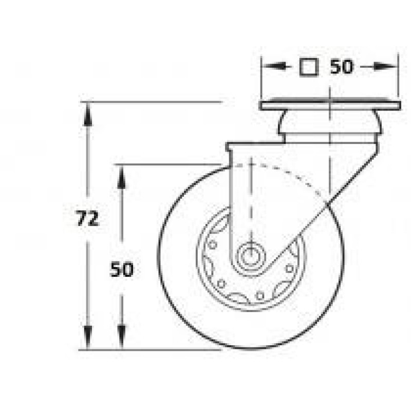 MÖÖBLIRULLIK 50mm PIDURIGA