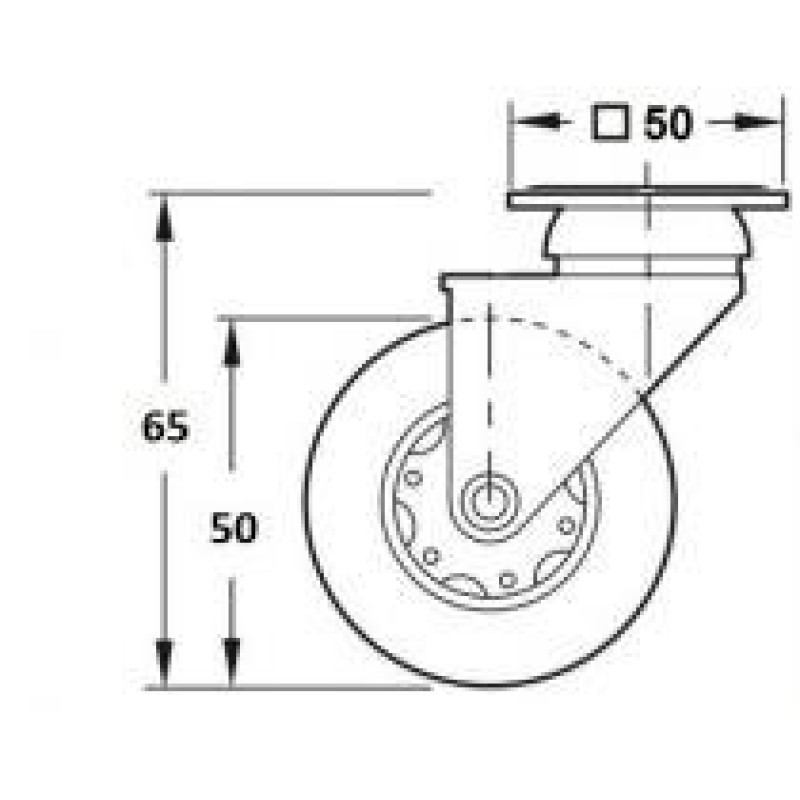 MÖÖBLIRULLIK 50MM SININE PIDURIGA