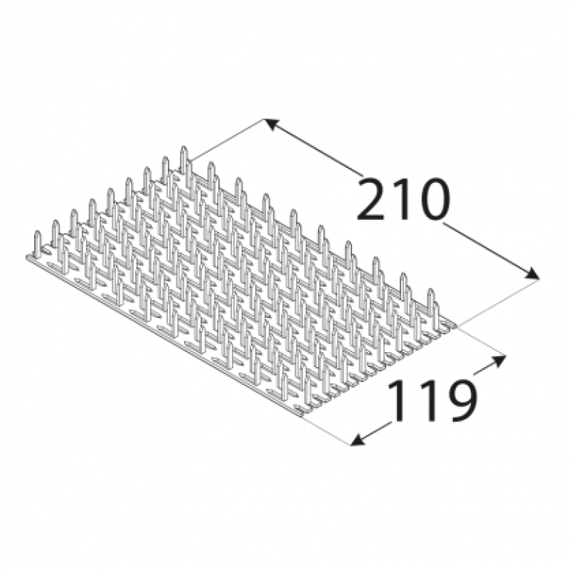 NAIL PLATE  119X210X1,5MM