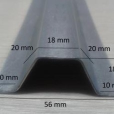 PROFIIL OMEGA 1mm ZN 56x18x3000