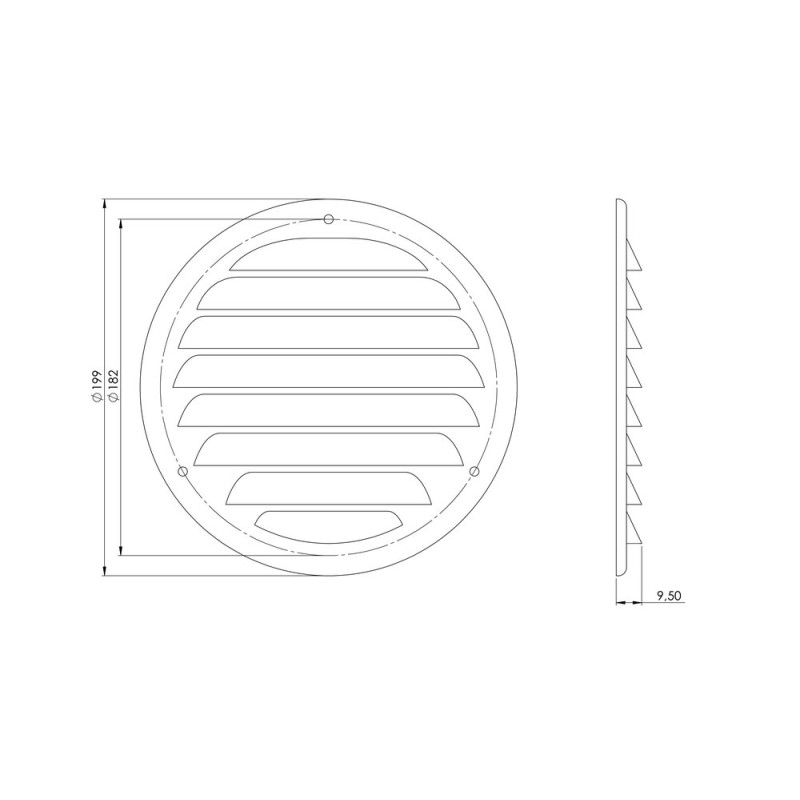 GRILLE VENTILATION  MR160B D160 brown