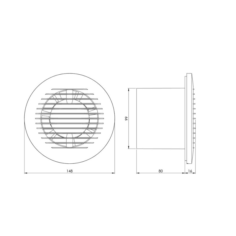 ВЕНТИЛЯТОР  E-EXTRA EA100 D100mm Белый