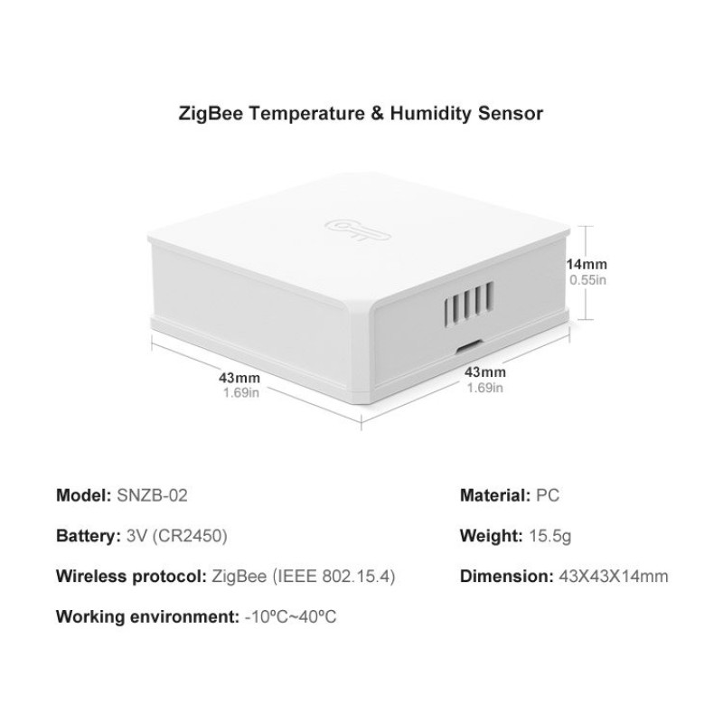 SONOFF SNZB-02 ZIGBEE TEMPERATUURI/NIISKUSE ANDUR