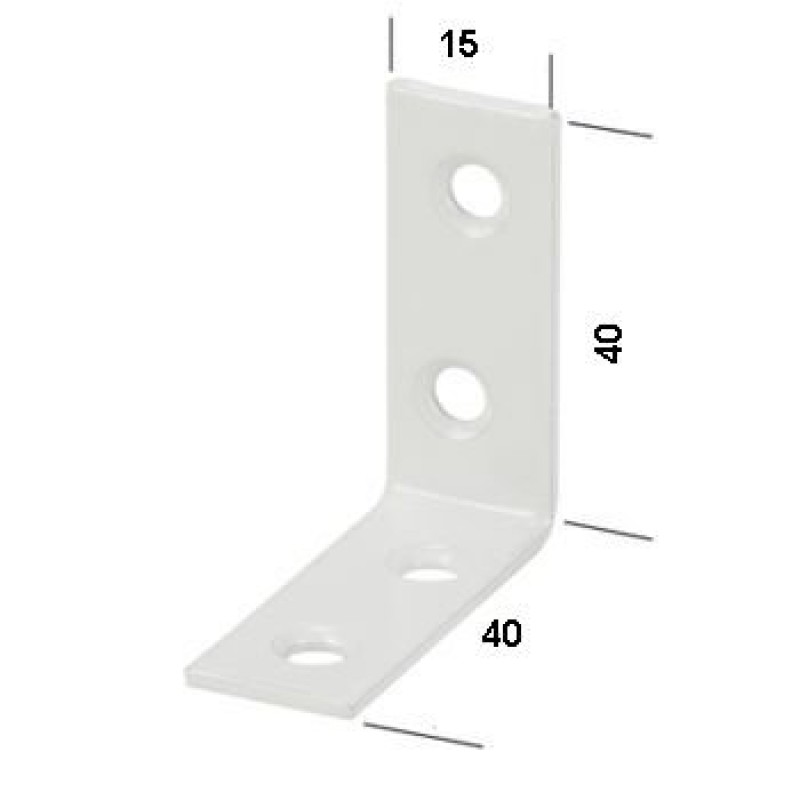 ANGLE BRACKET  40X15X2MM White