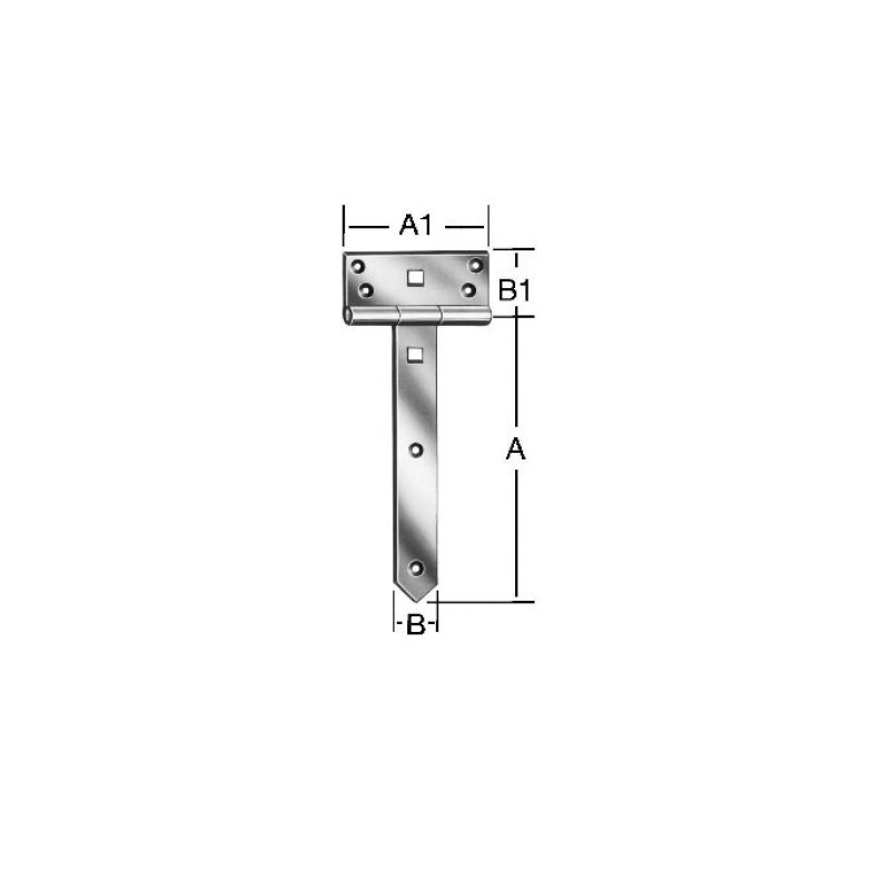 GATE HINGE  500X38MM 2 OS.