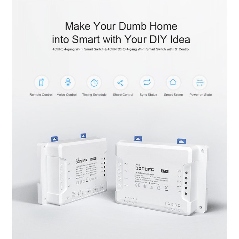 SONOFF 4CHR3 4-KANALILINE WIFI SMART SWITCH