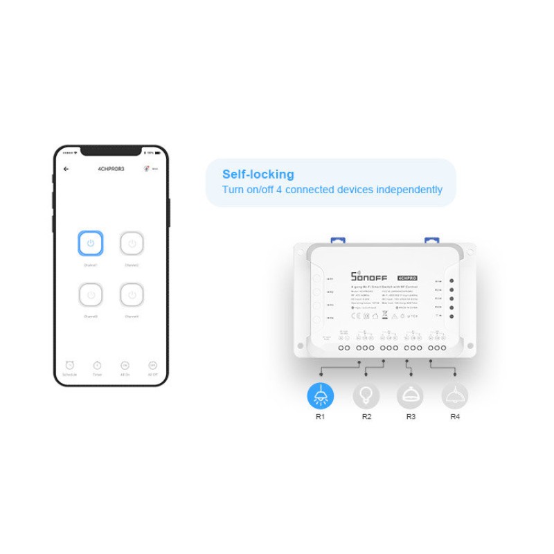 SONOFF 4CHR3 4-KANALILINE WIFI SMART SWITCH