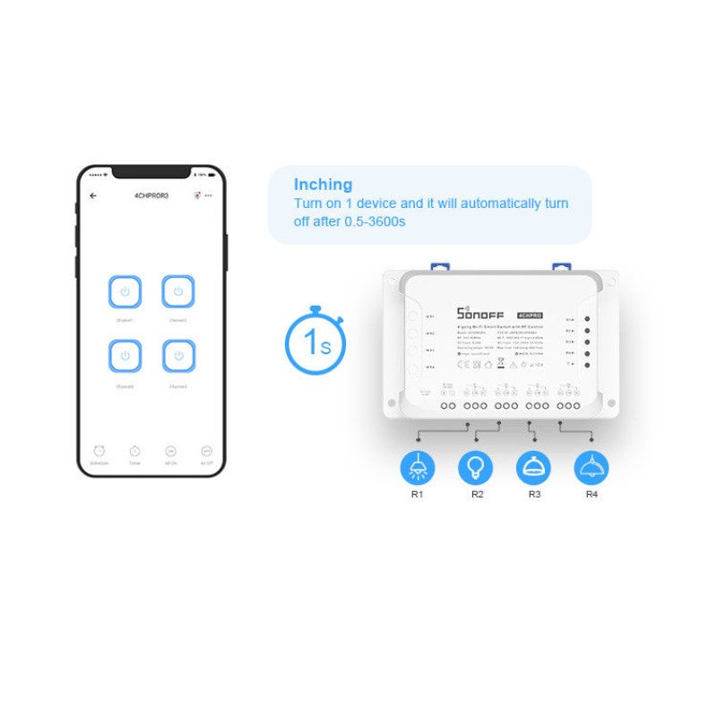SONOFF 4CHR3 4-KANALILINE WIFI SMART SWITCH