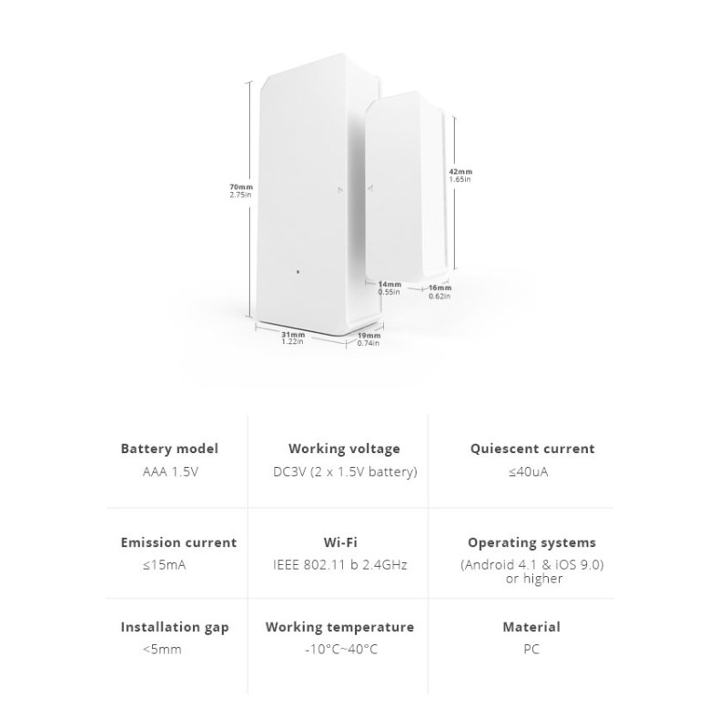 SONOFF DW2 WIFI TRAADITA UKSE-/AKNASENSOR
