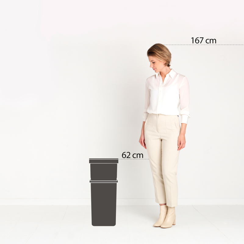 МУСОРНОЕ ВЕДРО BRABANTIA 40Л SORT&GO СЕРЫЙ