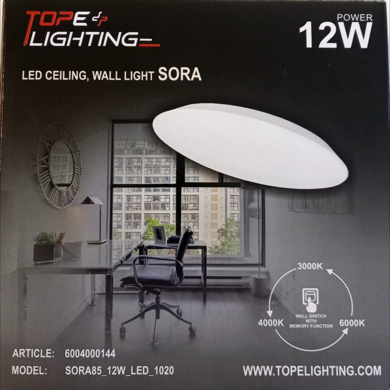 VALGUSTI SORA 12W LED 1020Lm D23 IP54