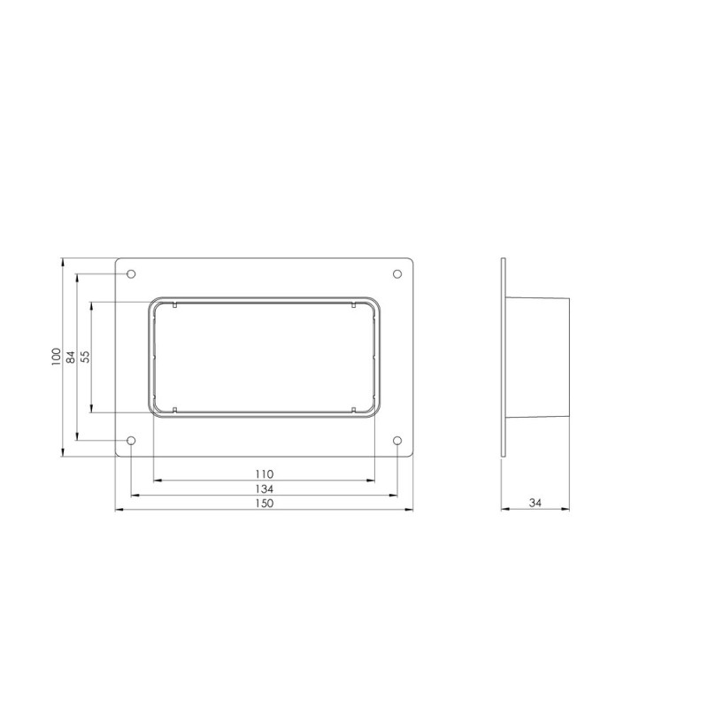 VENT.KANALI ÄÄRIK 110X55MM KFF