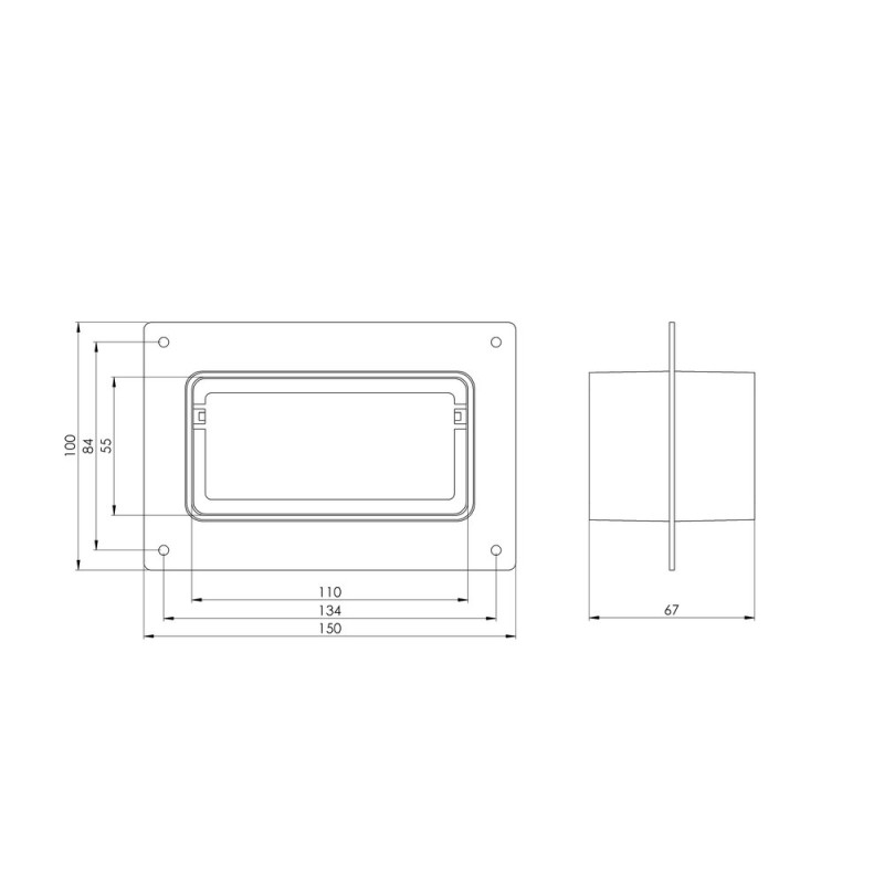 VENT.KANALI ÄÄRIK 110X55MM KFS