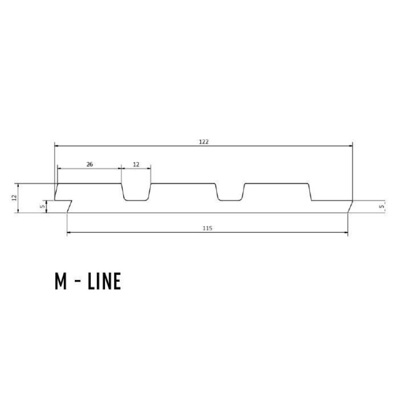 LINERIO MOULDING  M-LINE Left MOCCA 2,65M