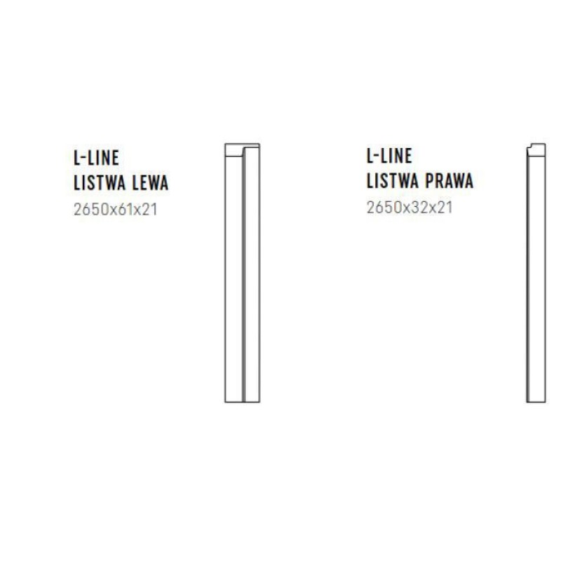 LINERIO MOULDING  L-LINE Left  NATURAL 2,65M