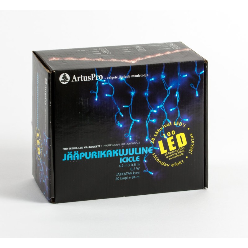 РОЖДЕСТВЕНСКИЙ СВЕТ.LED-RPLR-100B-FL СИНИЙ.СИЯЮЩИЙ,СВЕТ.КРЫШКА