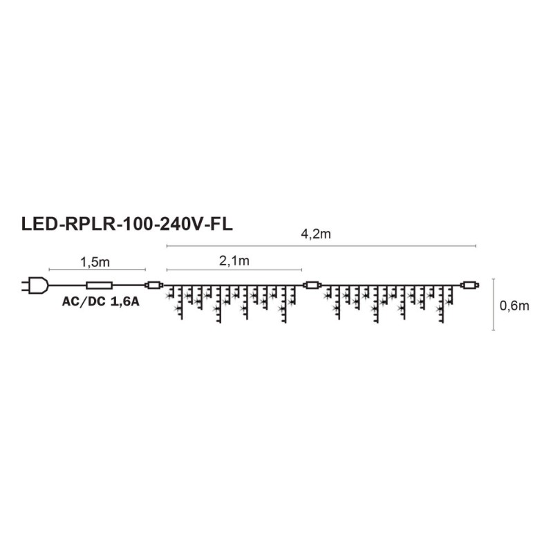 РОЖДЕСТВЕНСКИЙ СВЕТ LED-RPLR-100WW-FL ЗОЛОТОЙ,Сверкающий,СВЕТ