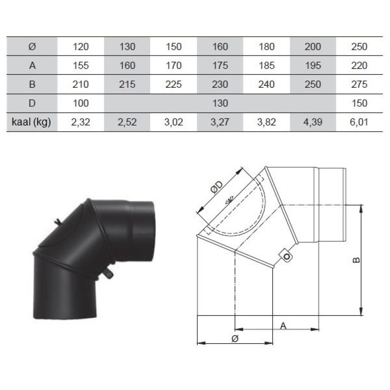 SUITSUTORU 200MM REGULEERITAV PÕLV 0-90 MUST