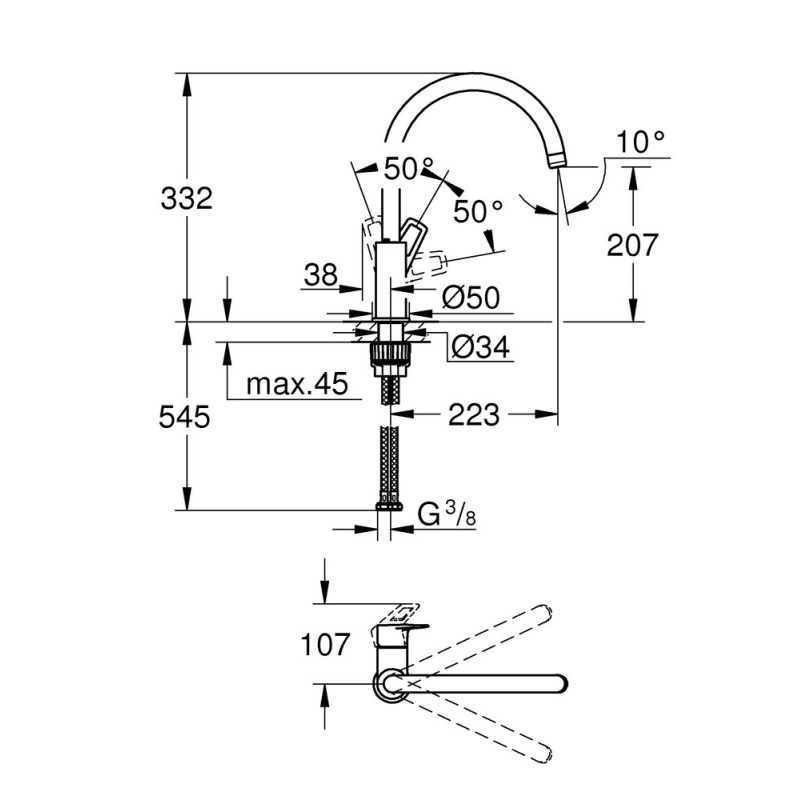 SEGISTI GROHE START LOOP 31374001 KÖÖGI KROOM