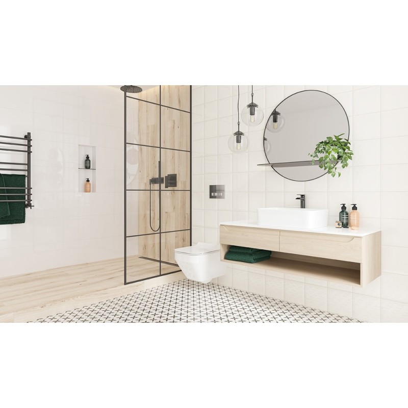 FLOOR TILE 29.8X29.8 PATCHWORK CLOVER BLACK